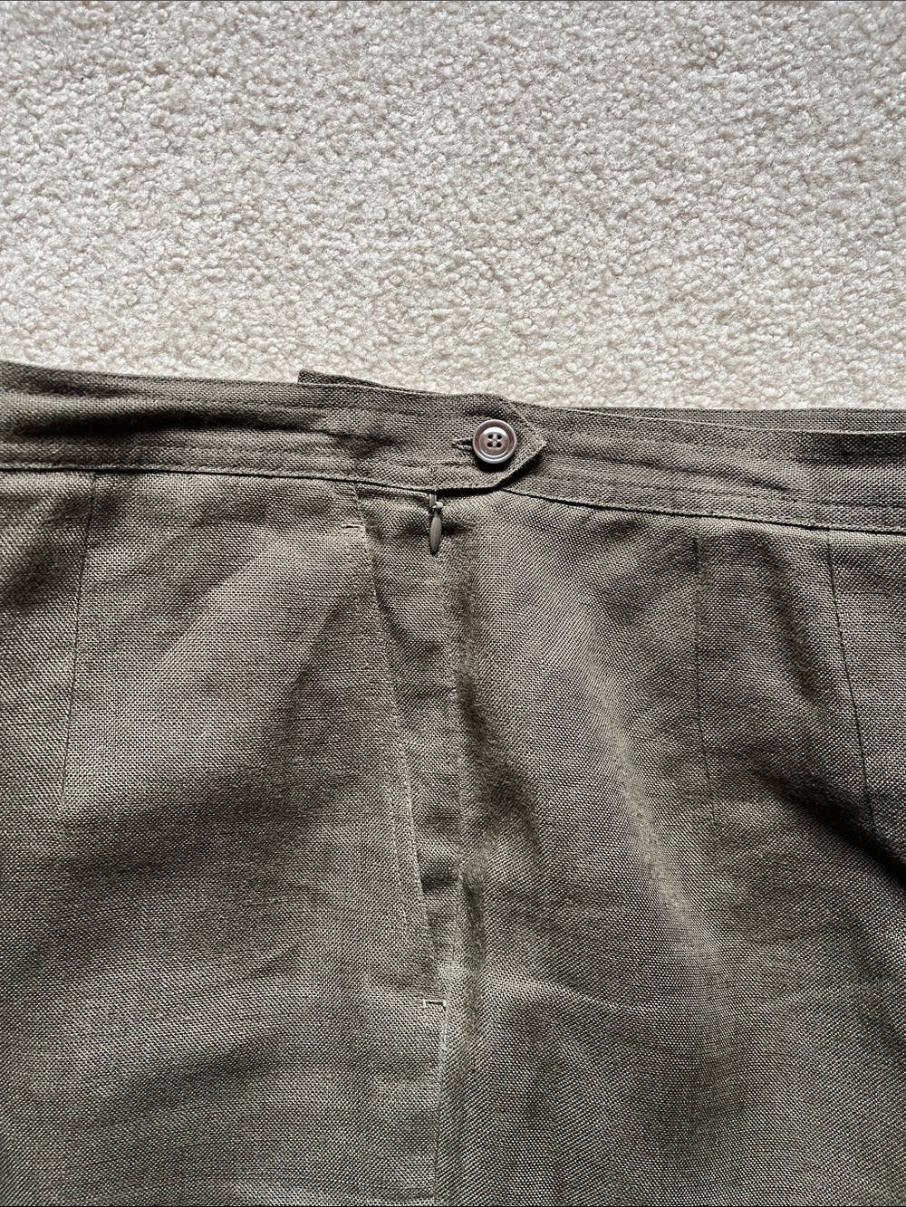 Talbots Woman’s Olive Irish Linen lined Pants - Picture 4 of 7